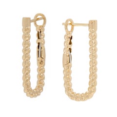 14 Karat Yellow Gold Twisted Wire Hoop Earrings