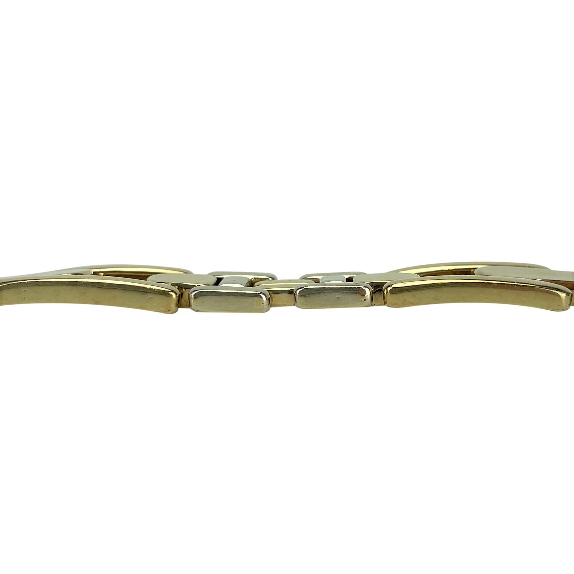 Women's 14 Karat Yellow Gold Two-Tone Heavy Fancy Link Bracelet
