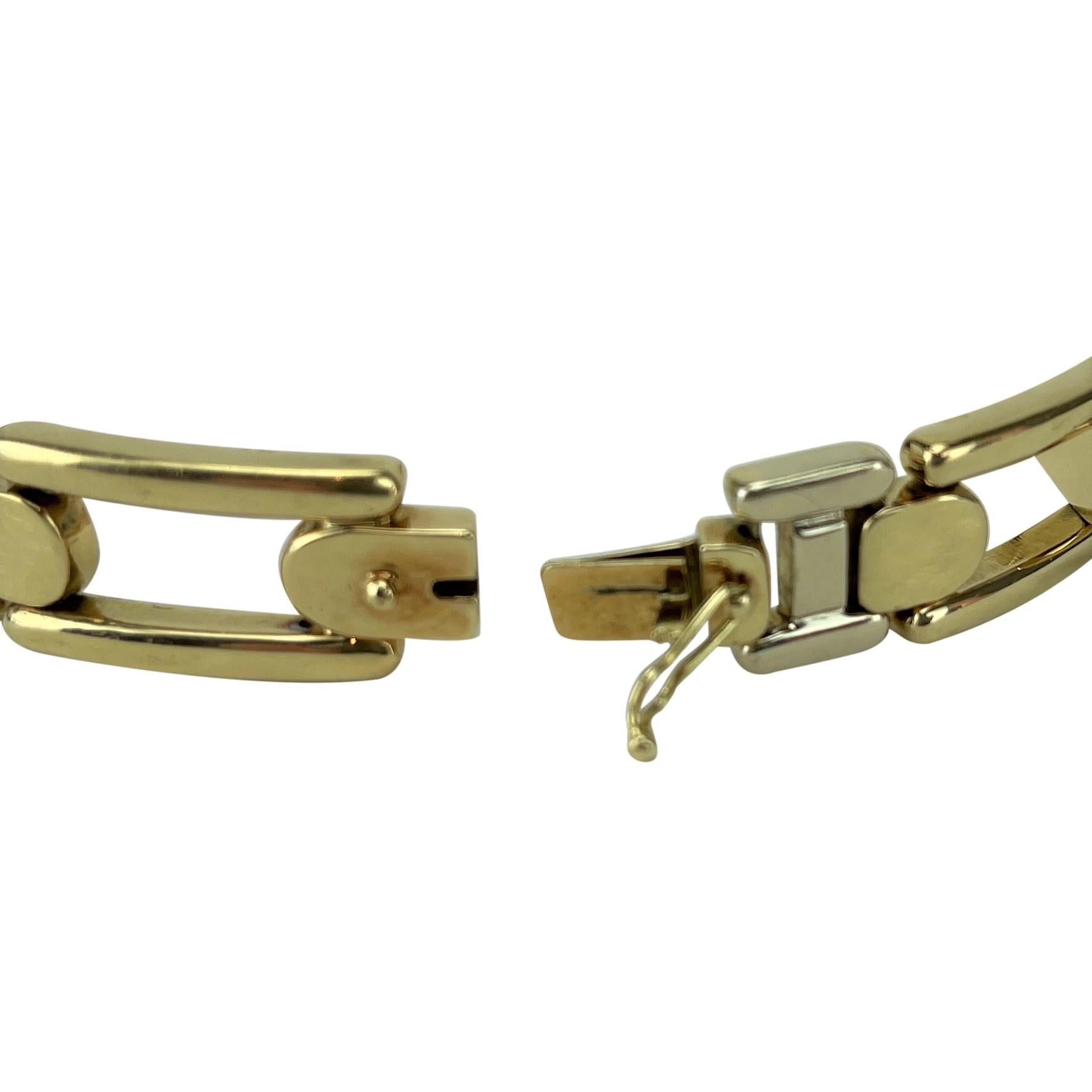 14 Karat Yellow Gold Two-Tone Heavy Fancy Link Bracelet 1
