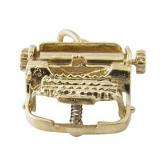 14 Karat Yellow Gold Typewriter Charm