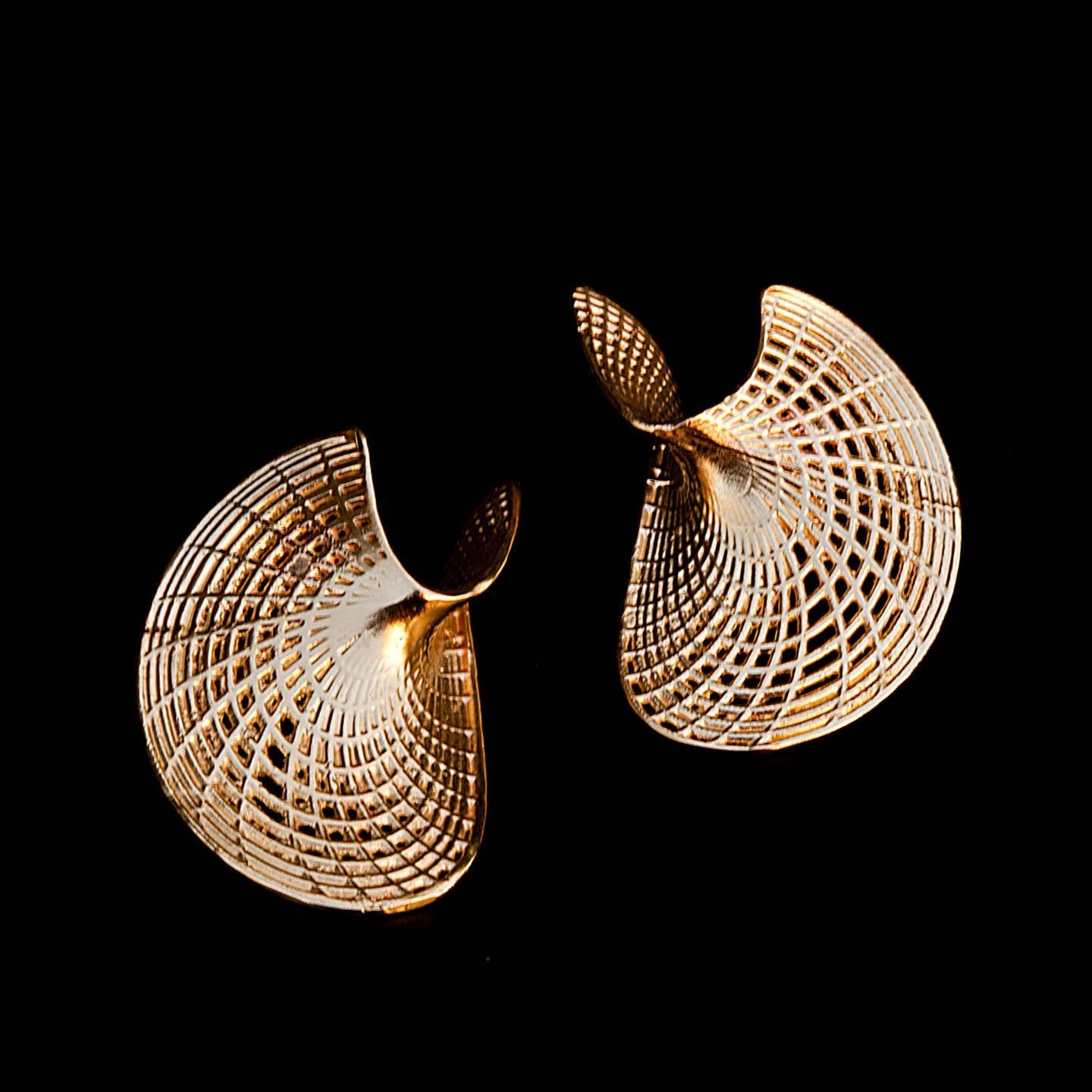 14k gold statement earrings