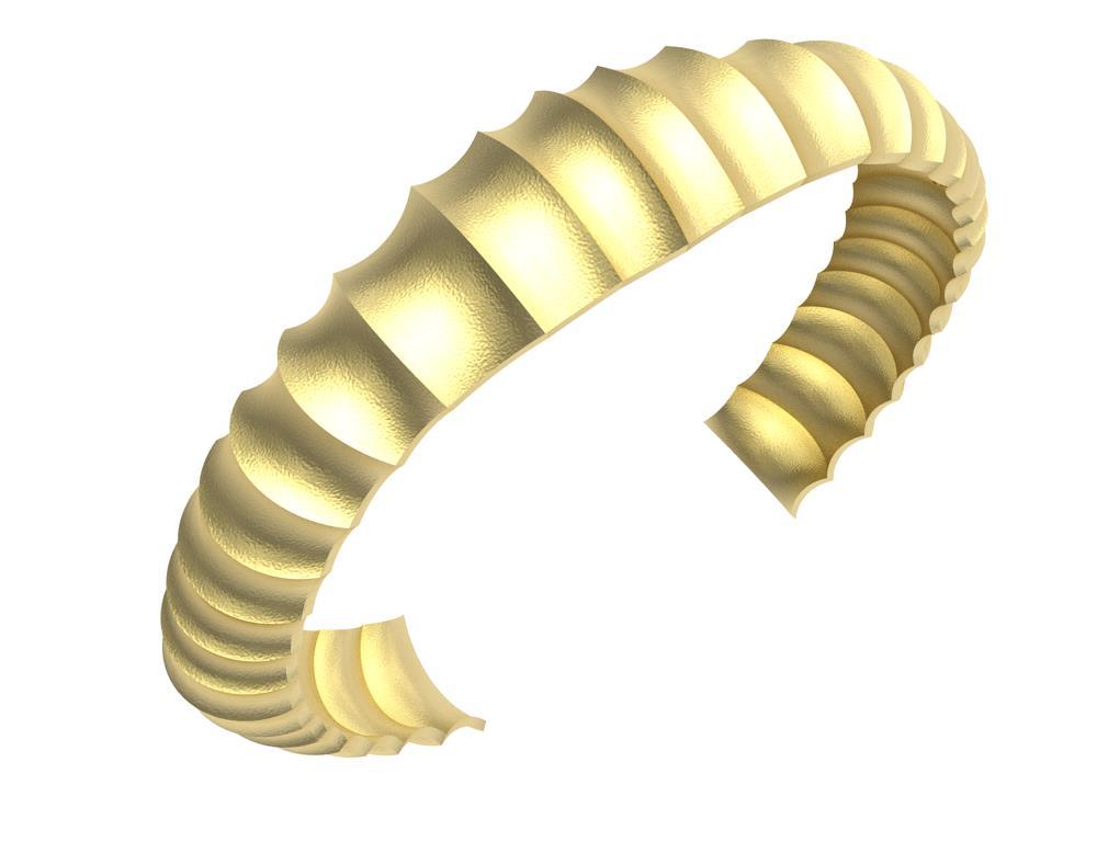 14 Karat Yellow Gold  Concave Cuff Bracelet, Moving back to my sculpture days. Trying to create the most dynamic movement within a limited space. This cuff trys to fool your eyes, until you look closely. Surprise sublte changes at the same time