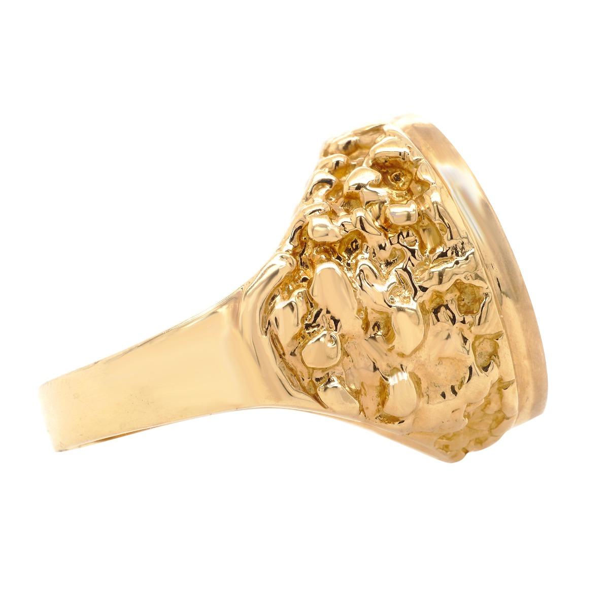 14 Karat Yellow Gold United State 1910s Coin Ring In Excellent Condition For Sale In New York, NY