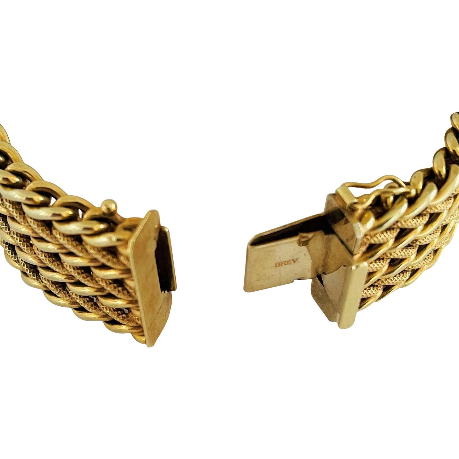 Women's or Men's 14 Karat Yellow Gold UnoAErre Fancy Mesh Curb Link Bracelet, Italy