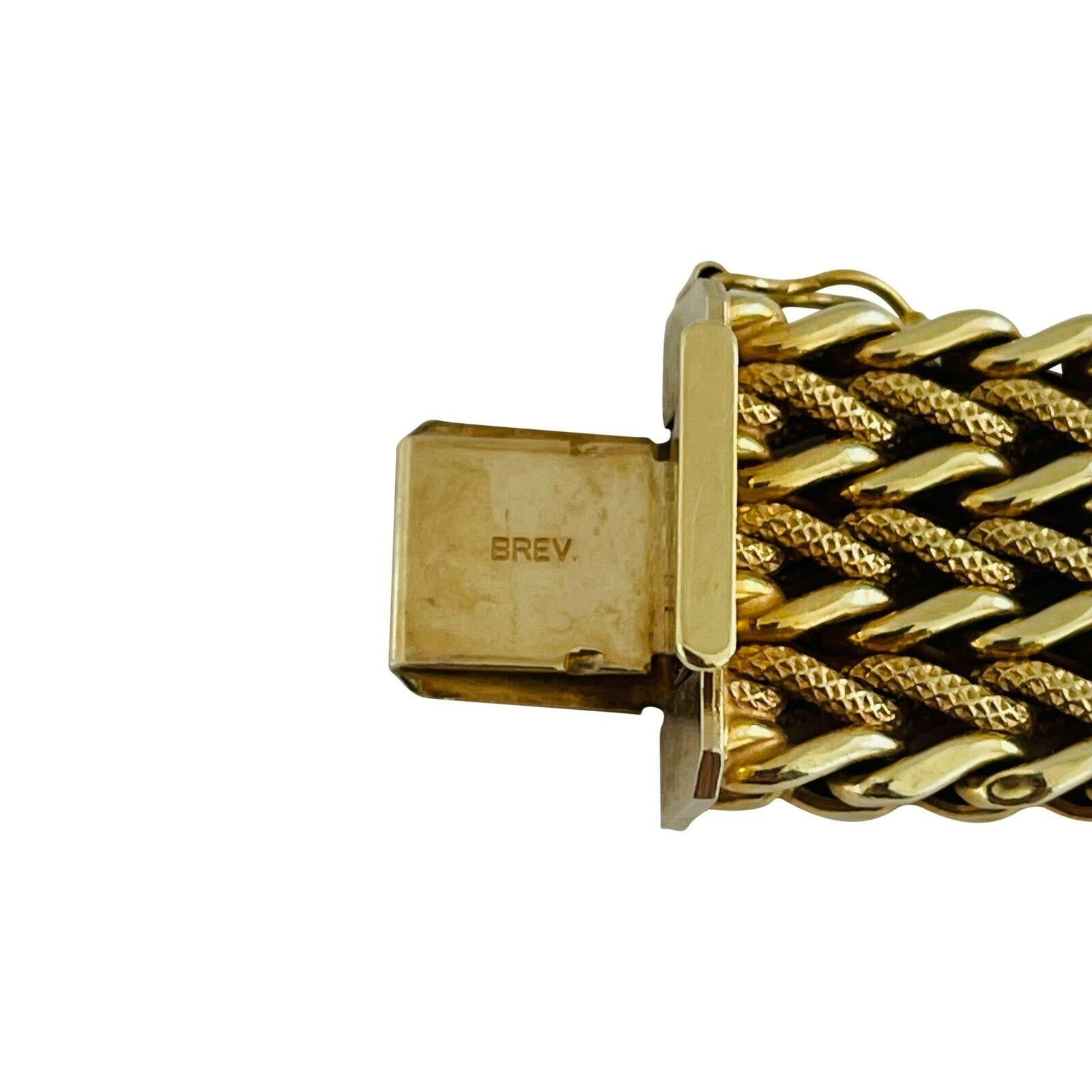 14 Karat Yellow Gold UnoAErre Fancy Mesh Curb Link Bracelet, Italy 1