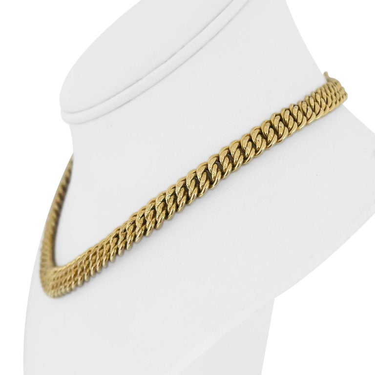 14 Karat Yellow Gold UnoAErre Graduated Twisted Curb Link Necklace, Italy For Sale at 1stDibs