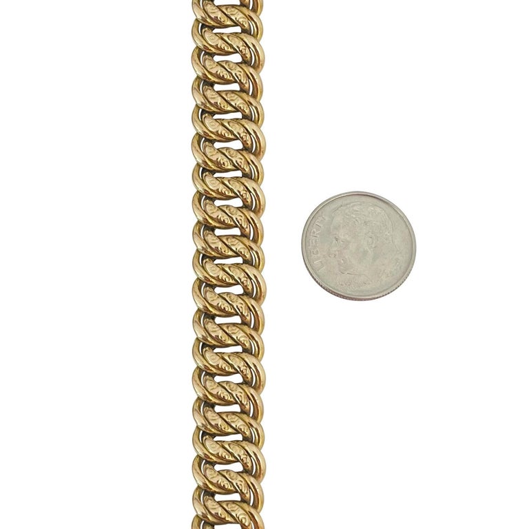 14 Karat Yellow Gold UnoAErre Graduated Twisted Curb Link Necklace, Italy For Sale at 1stDibs