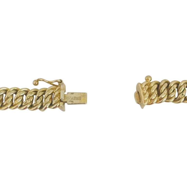 14 Karat Yellow Gold UnoAErre Graduated Twisted Curb Link Necklace, Italy For Sale at 1stDibs