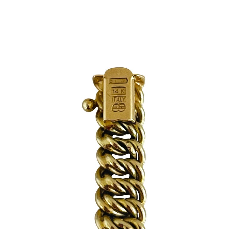14 Karat Yellow Gold UnoAErre Graduated Twisted Curb Link Necklace, Italy For Sale at 1stDibs