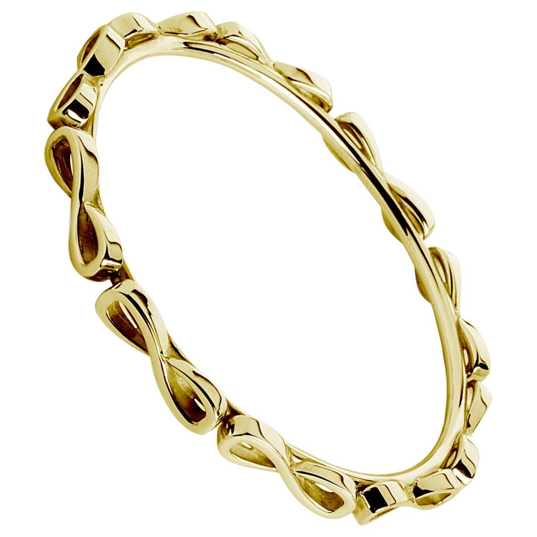 24 Karat Yellow Gold Vermeil Infinity Wraparound Bangle Bracelet For Sale