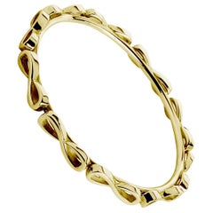 24 Karat Yellow Gold Vermeil Infinity Wraparound Bangle Bracelet