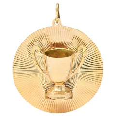 14 Karat Yellow Gold Vintage 1963 Golfing Presidents Cup Pendant Charm