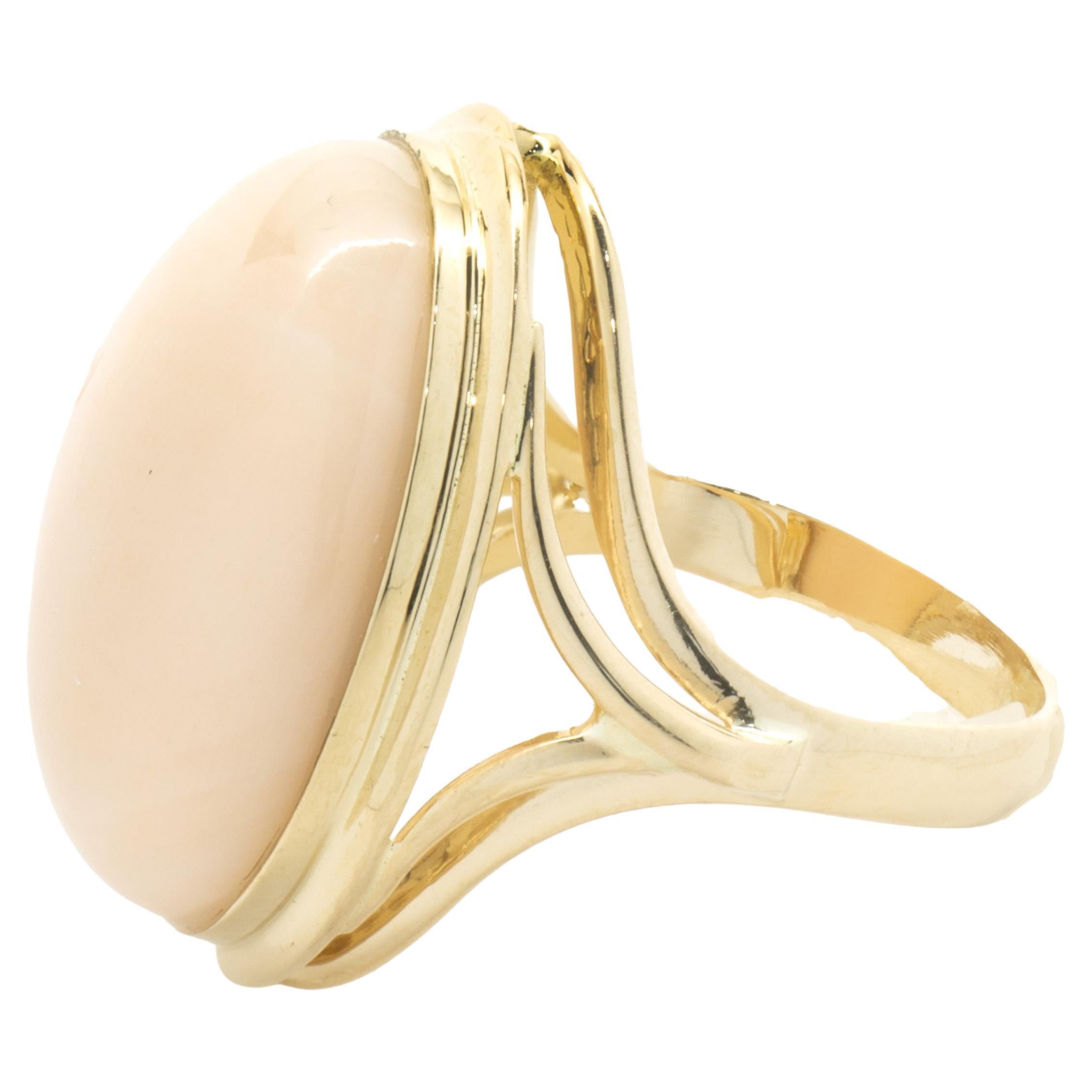Designer: custom design
Material: 14K yellow gold
Dimensions: ring top measures 22.5mm wide
Ring Size: 5.5 (please allow two extra shipping days for sizing requests) 
Weight: 6.72 grams
