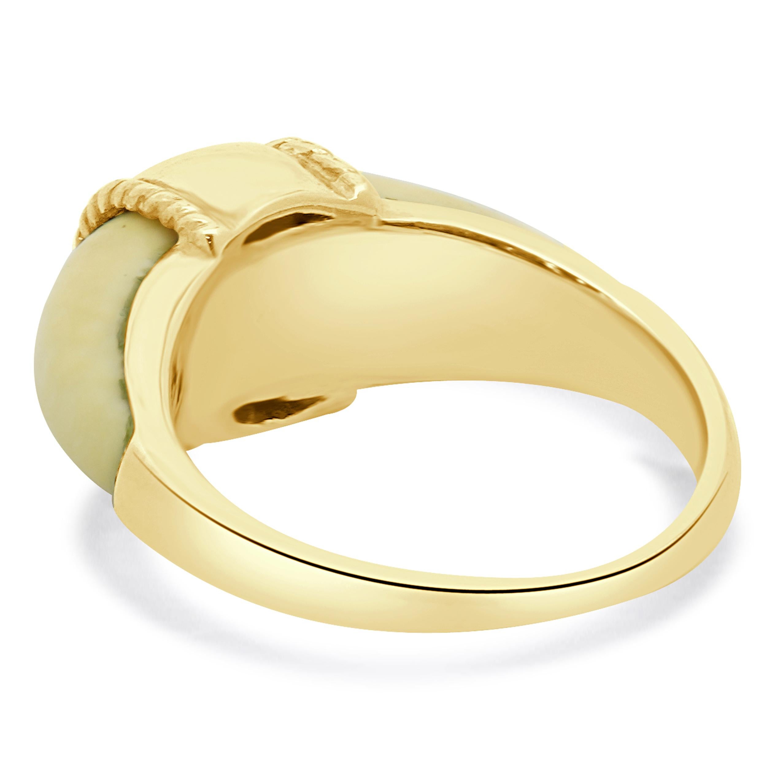 Bague en or jaune 14 carats os vintage Bon état - En vente à Scottsdale, AZ