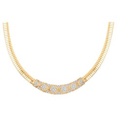 14 Karat Gelbgold Vintage Diamant Omega Halskette 