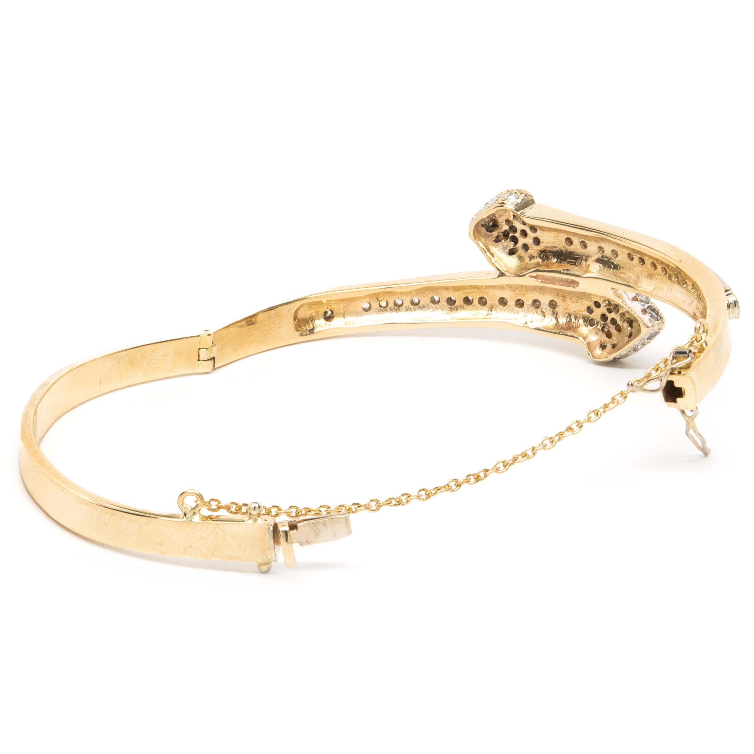 14k gold snake bangle bracelet
