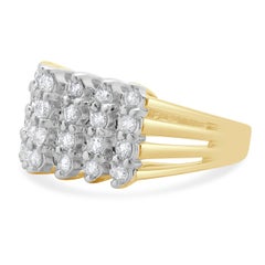 14 Karat Yellow Gold Vintage Diamond Waterfall Ring