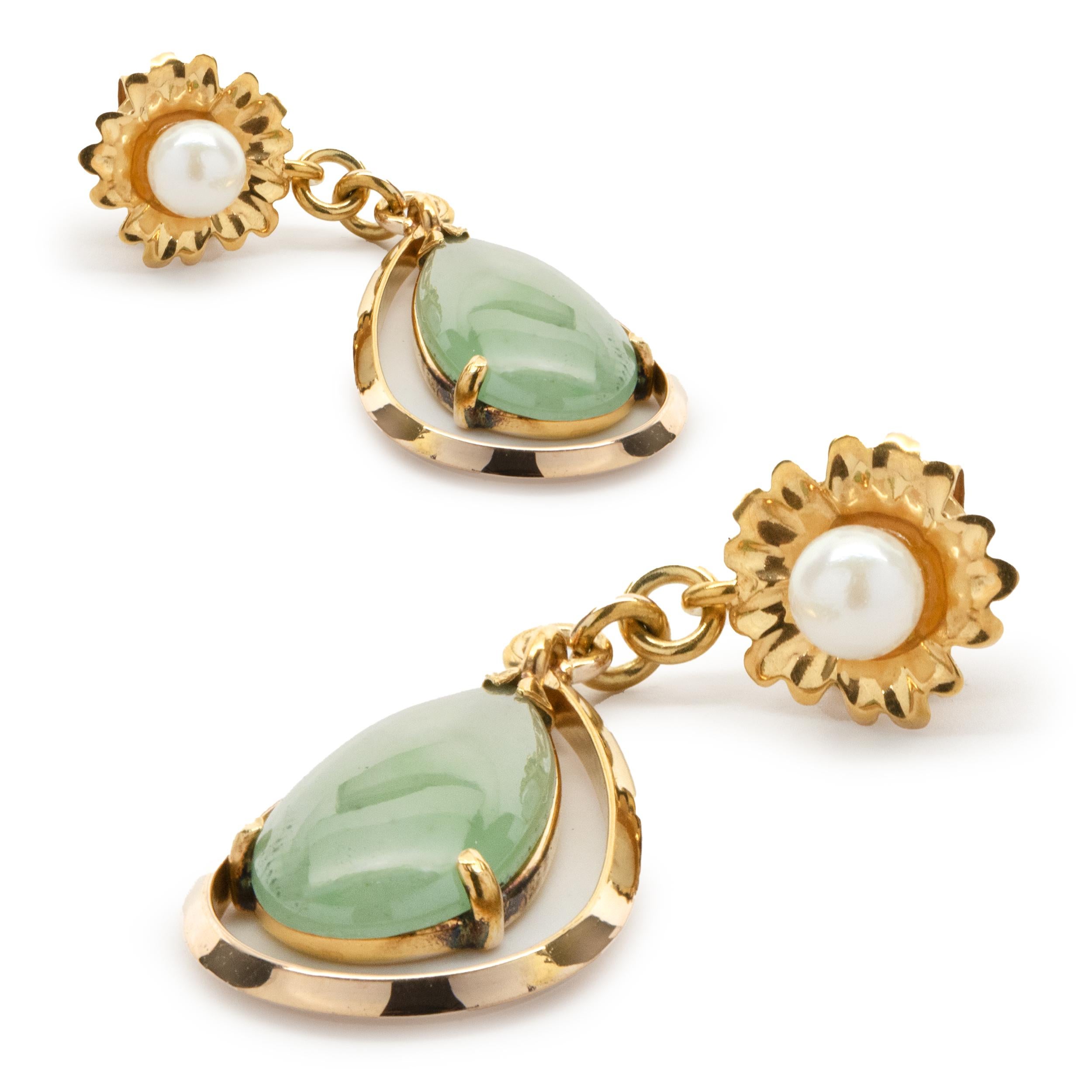 jade and pearl earrings
