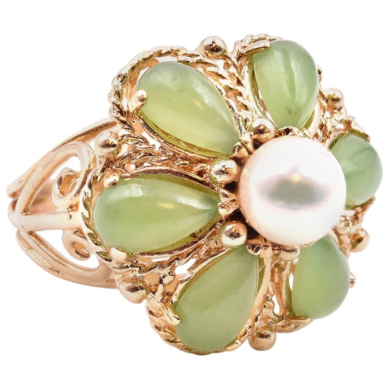 Jade And Pearl Ring
