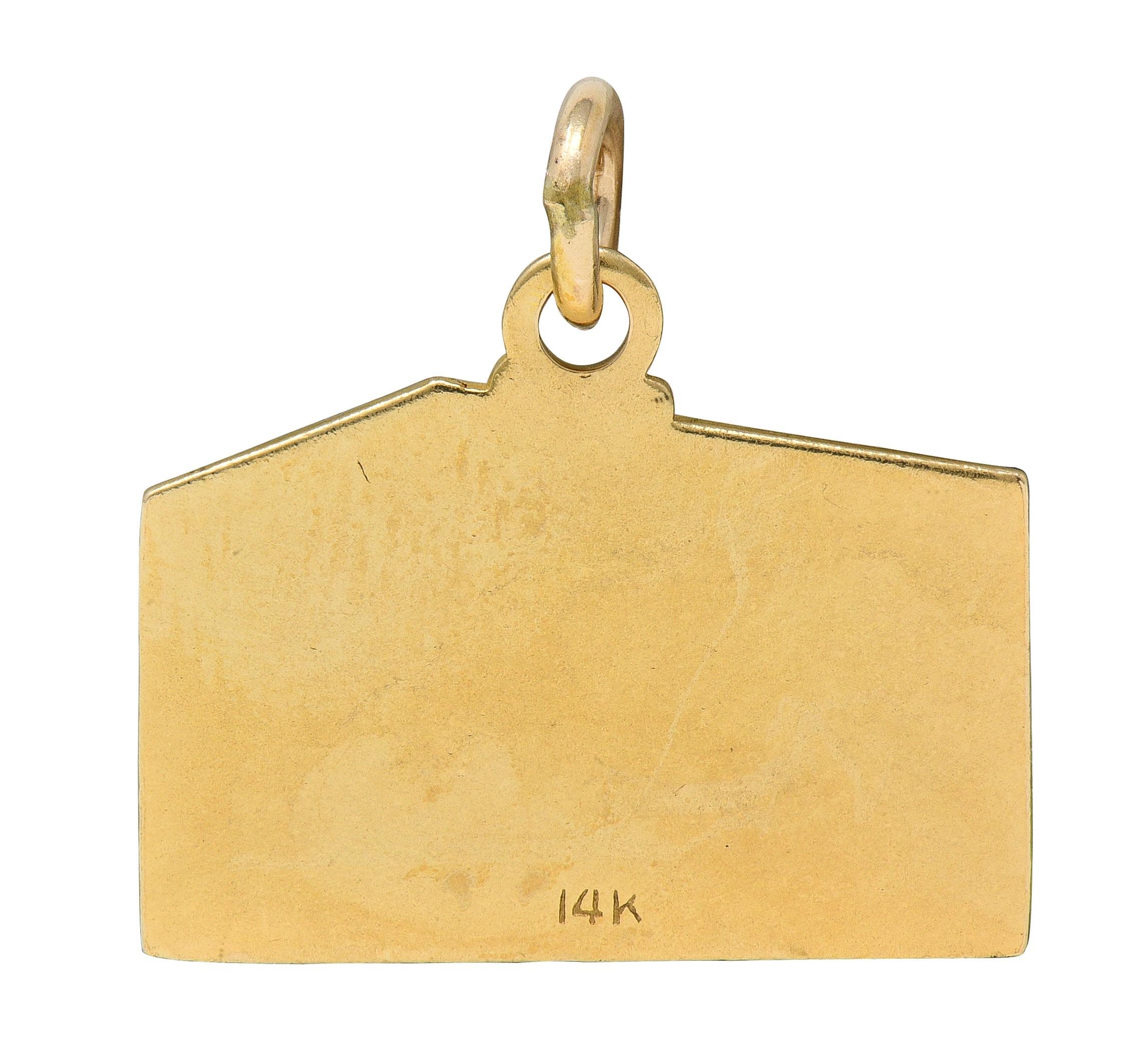 14 Karat Gelbgold Vintage-Schmuck Store Front Charme (Zeitgenössisch) im Angebot