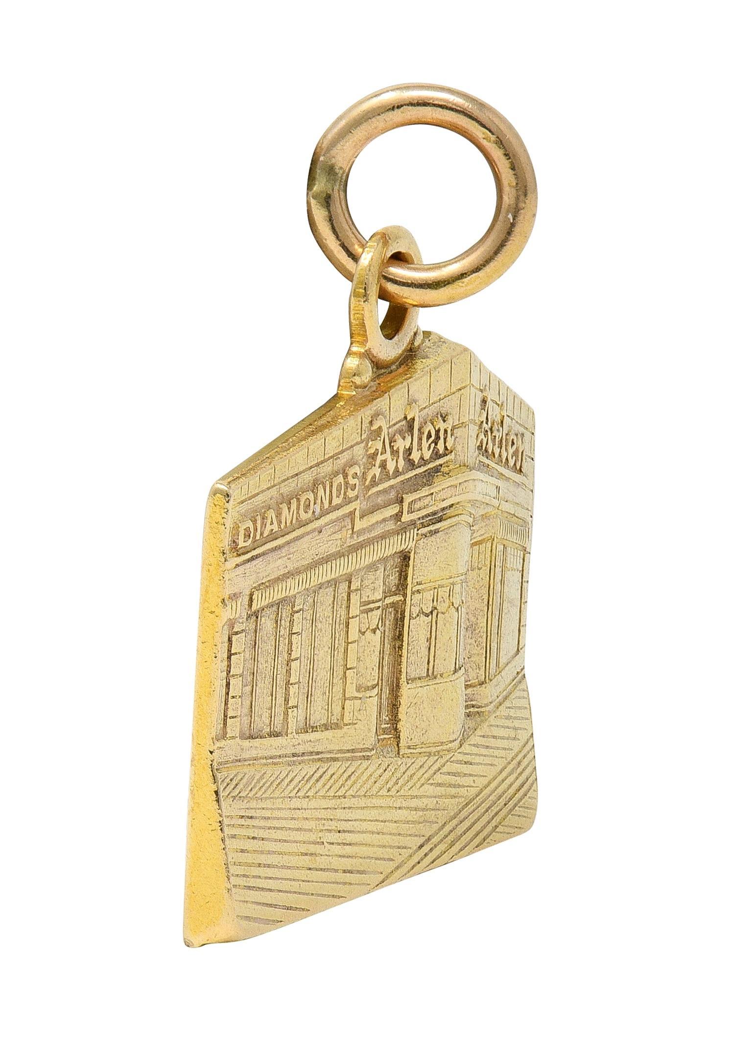 14 Karat Gelbgold Vintage-Schmuck Store Front Charme im Zustand „Hervorragend“ im Angebot in Philadelphia, PA