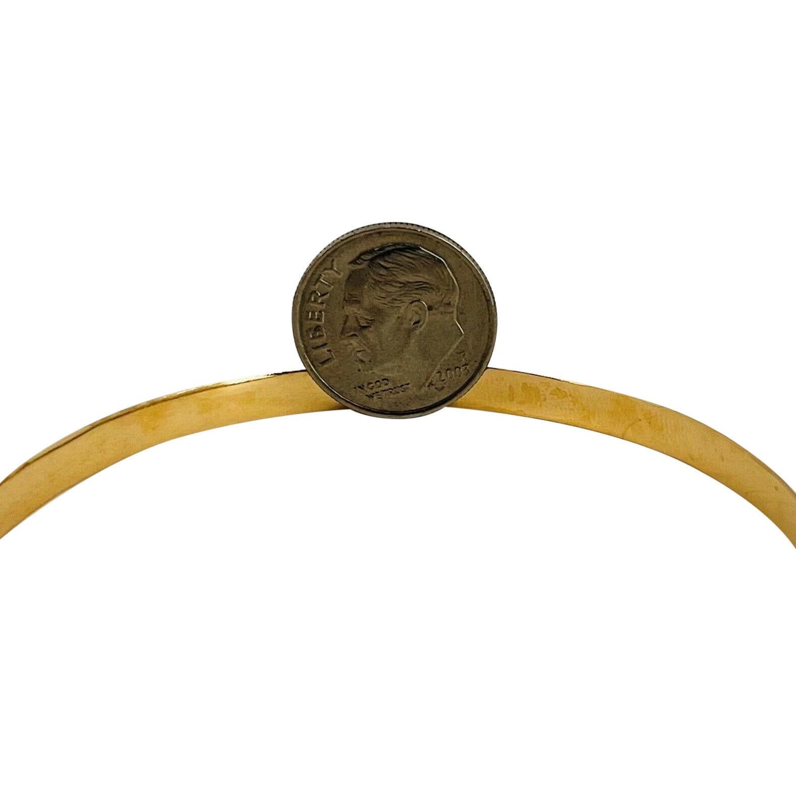 Women's 14 Karat Yellow Gold Vintage Ladies Floral Design Bangle Bracelet
