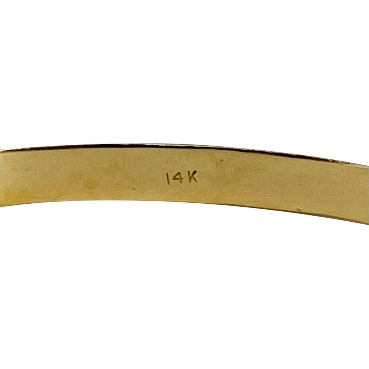 14 Karat Yellow Gold Vintage Ladies Floral Design Bangle Bracelet 1