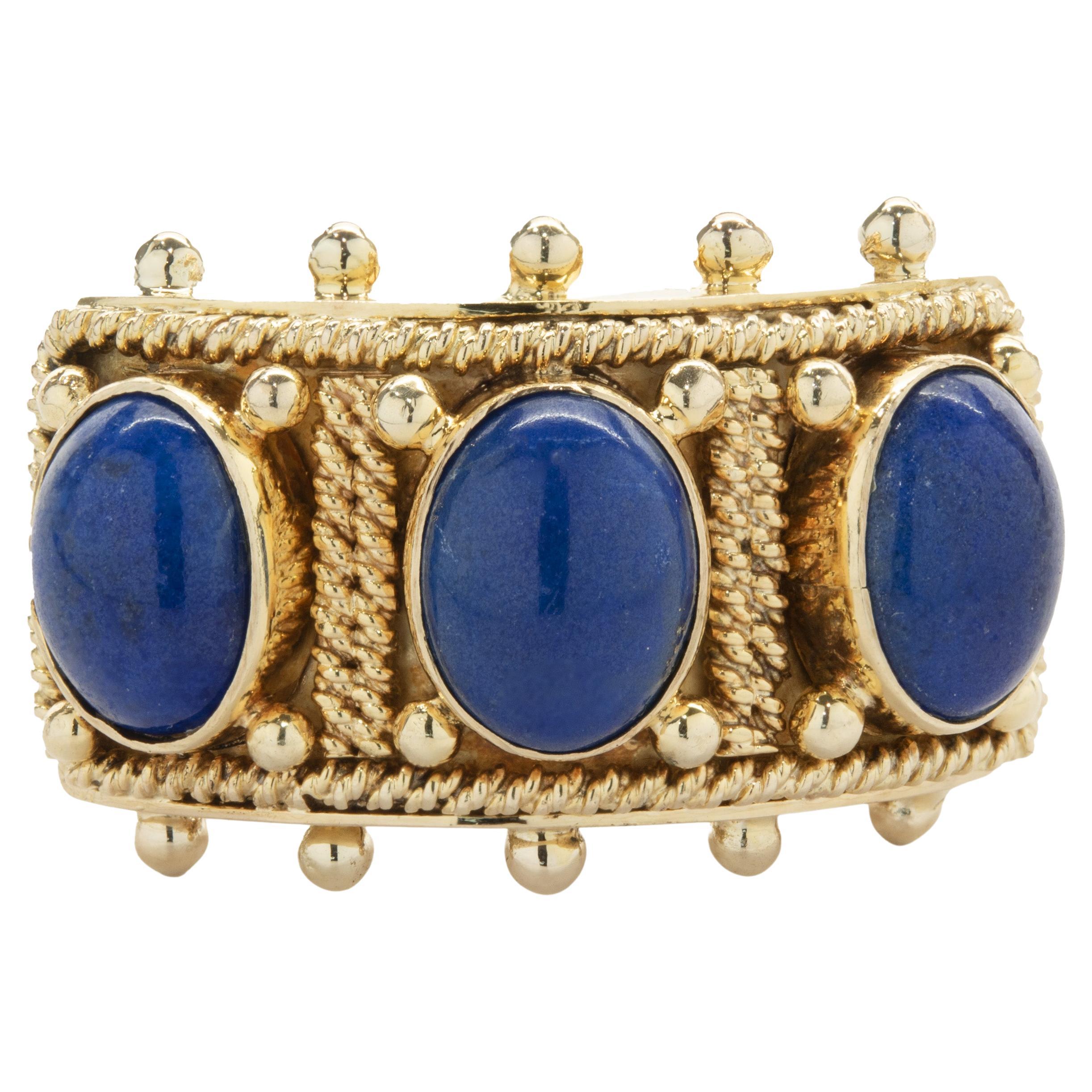 14 Karat Gold Plated Pear Shaped Lapis Ring