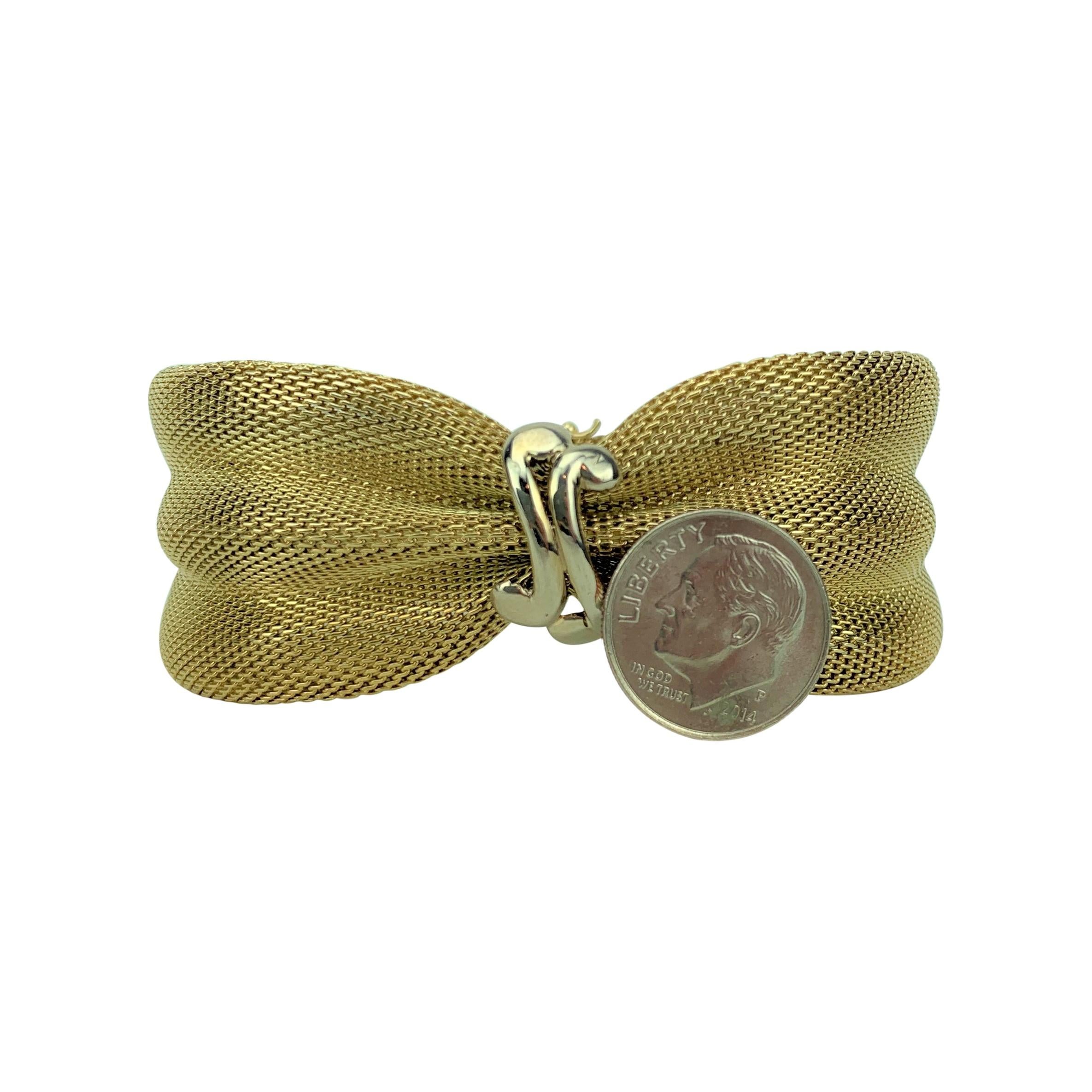 Women's 14 Karat Yellow Gold Vintage Mesh Design with Knot Bracelet