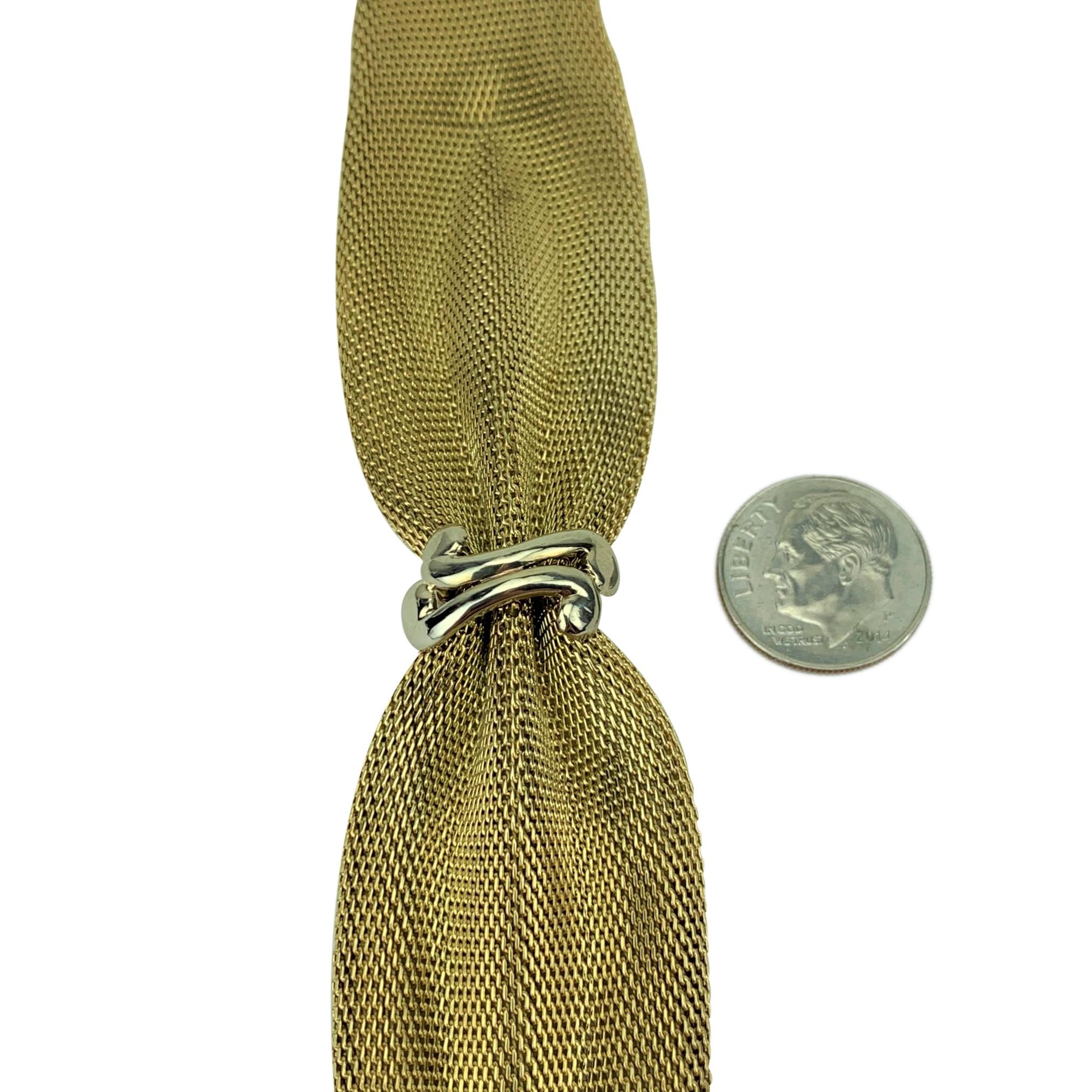 14 Karat Yellow Gold Vintage Mesh Design with Knot Bracelet 1