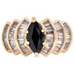 14 Karat Yellow Gold Vintage Sapphire and Diamond Ring 14 Karat Yellow Gold Vintage Sapphire and Diamond Ring