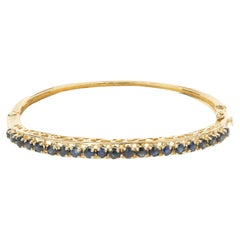 Pulsera brazalete zafiro vintage de oro amarillo de 14 quilates