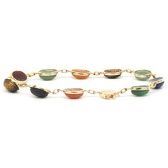 14 Karat Yellow Gold Vintage Scarab Bracelet