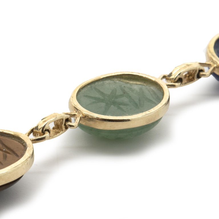 14 Karat Yellow Gold Vintage Scarab Bracelet at 1stDibs