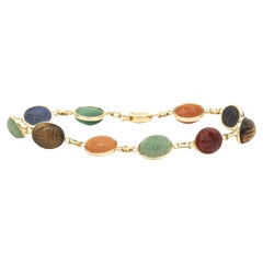 14 Karat Yellow Gold Vintage Scarab Bracelet