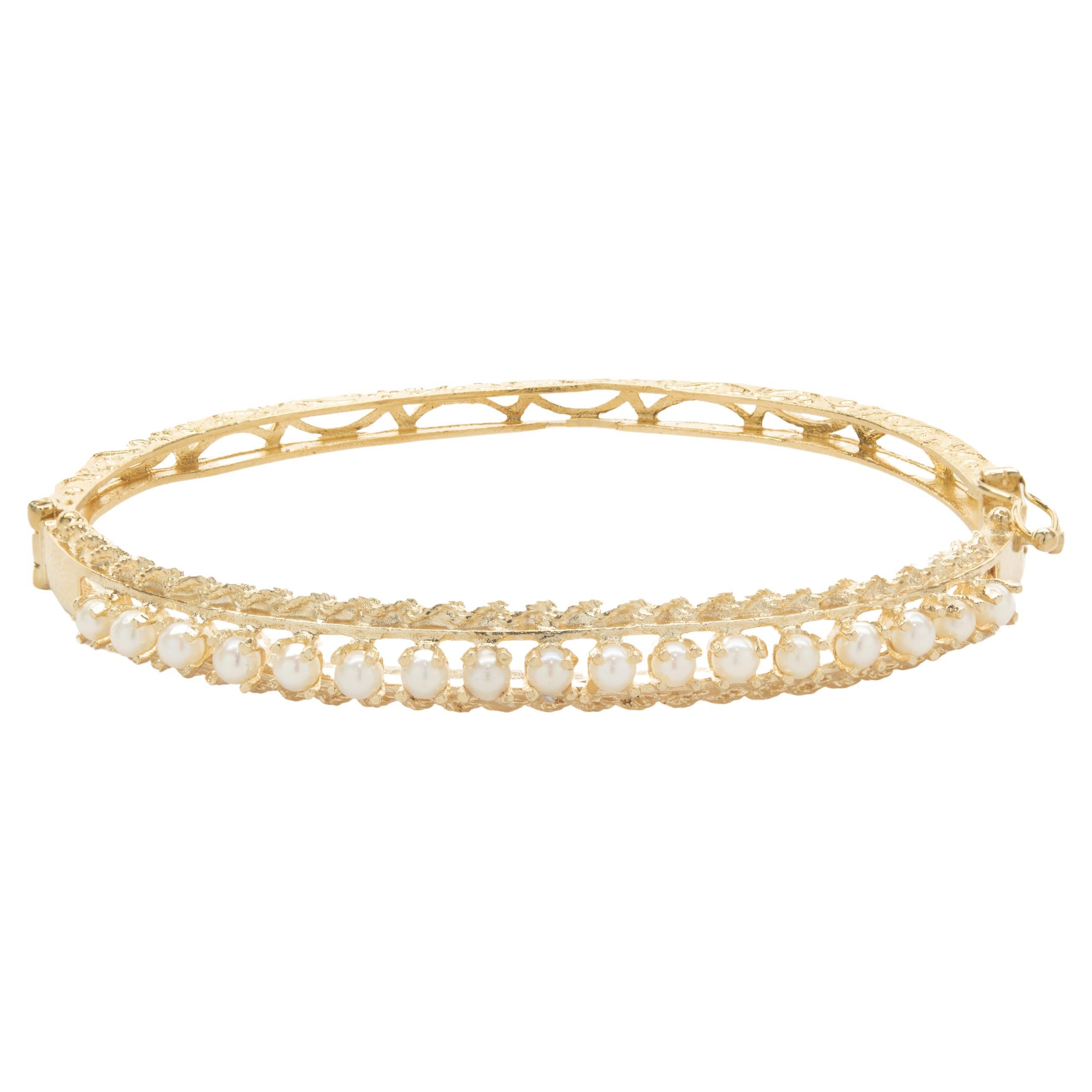 Seed Pearl Bangle Bracelet at 1stDibs