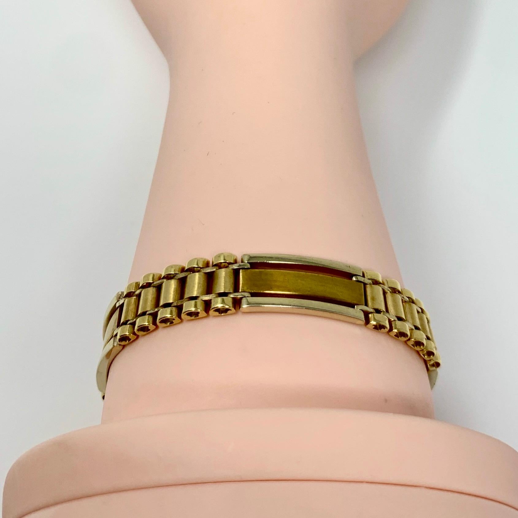 14 Karat Yellow Gold Watchband Style Presidential Link Bracelet 2