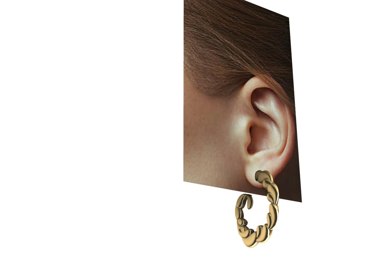 14k yellow gold wave dangle earrings