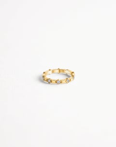 14 Karat Yellow Gold Wedding and Fashion 0.15ct RB Diamond Eternity Band Ring