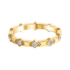14 Karat Yellow Gold Wedding and Fashion 0.15ct RB Diamond Eternity Band Ring