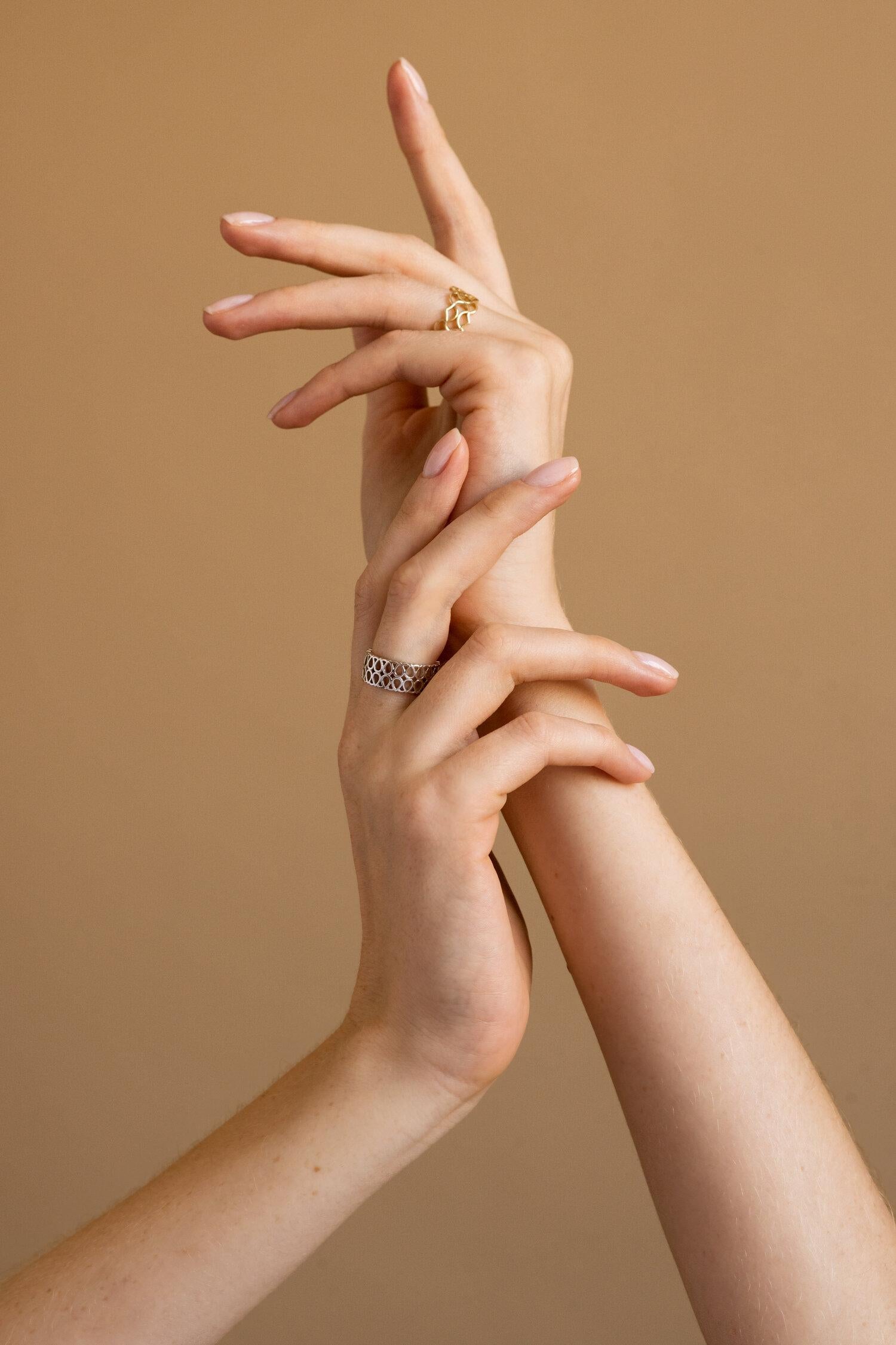 For Sale:  14 Karat Yellow Gold Wedding and Fashion Plain Eternity Moroccan Style Ring 3