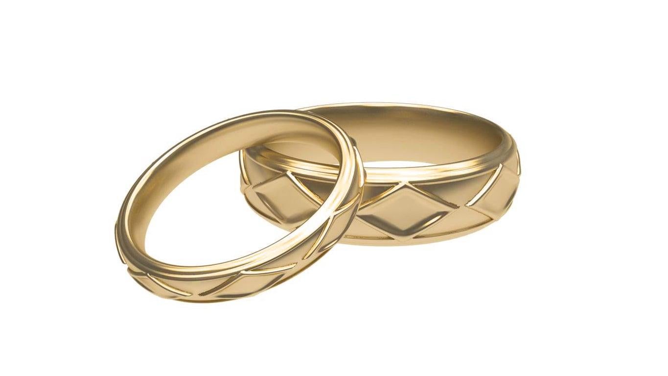 En vente :  Anneau de mariage en or jaune 14 carats 2