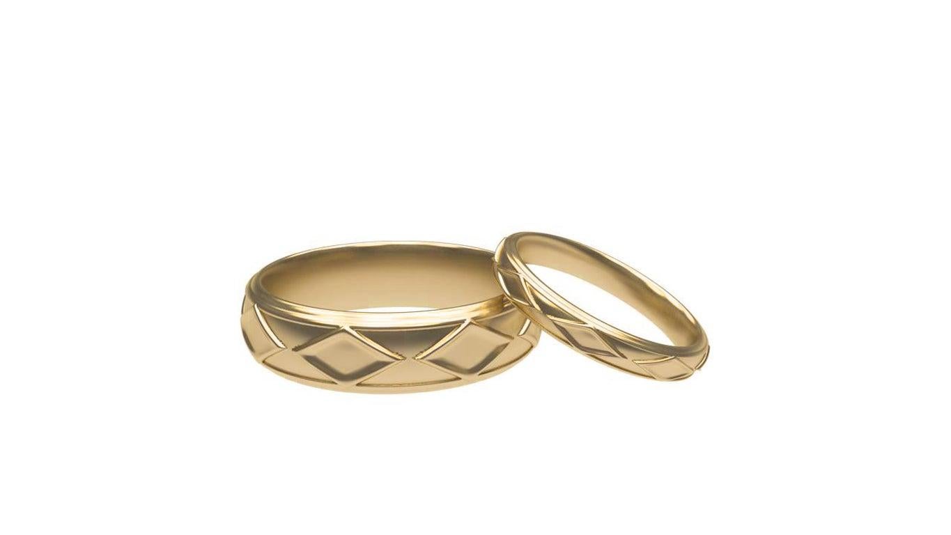En vente :  Anneau de mariage en or jaune 14 carats 4