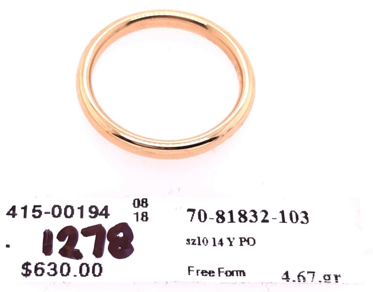 14 Karat Yellow Gold Wedding Ring / Wedding Band For Sale 1