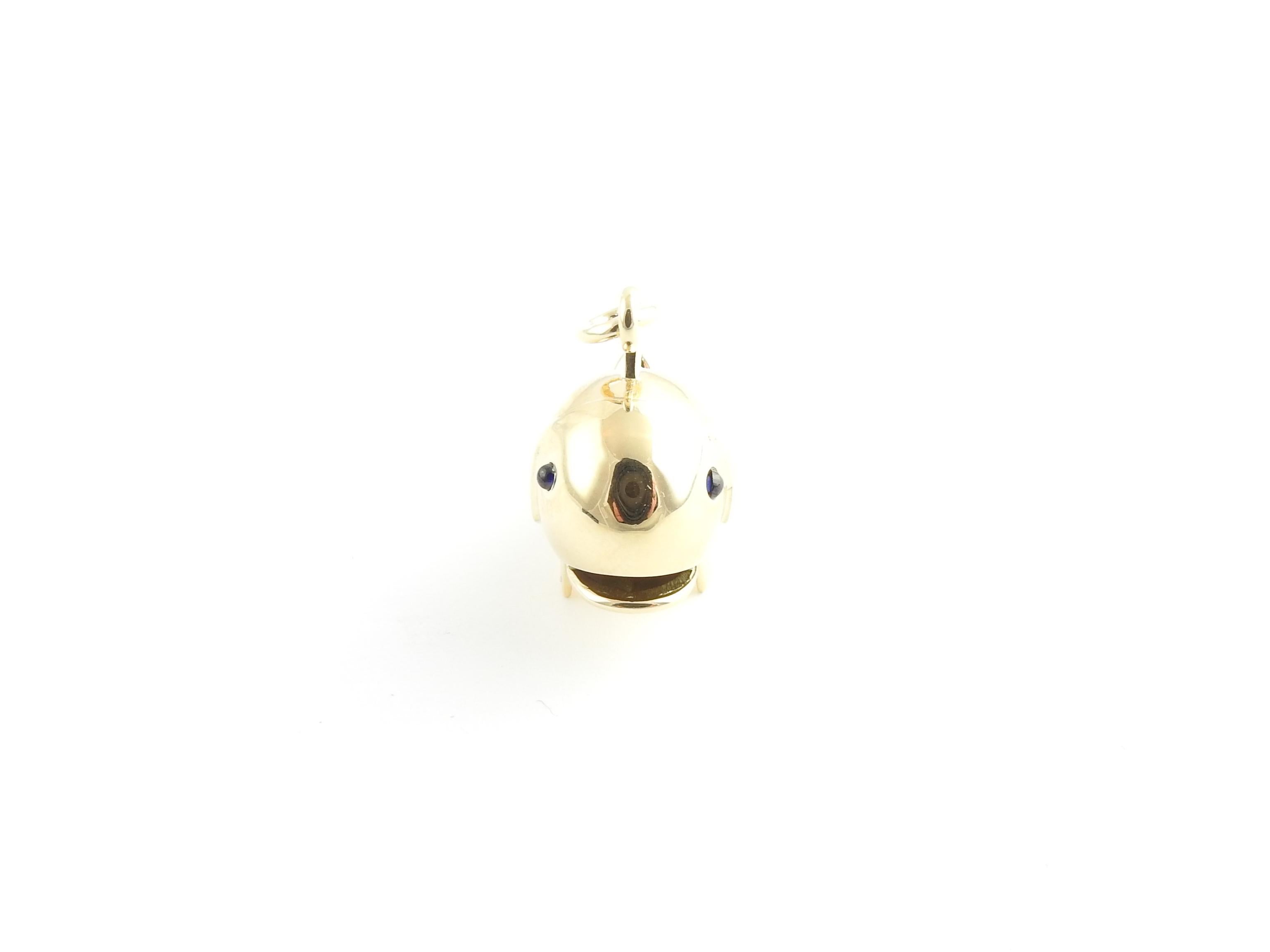 14 Karat Yellow Gold Whale Charm In Good Condition In Washington Depot, CT