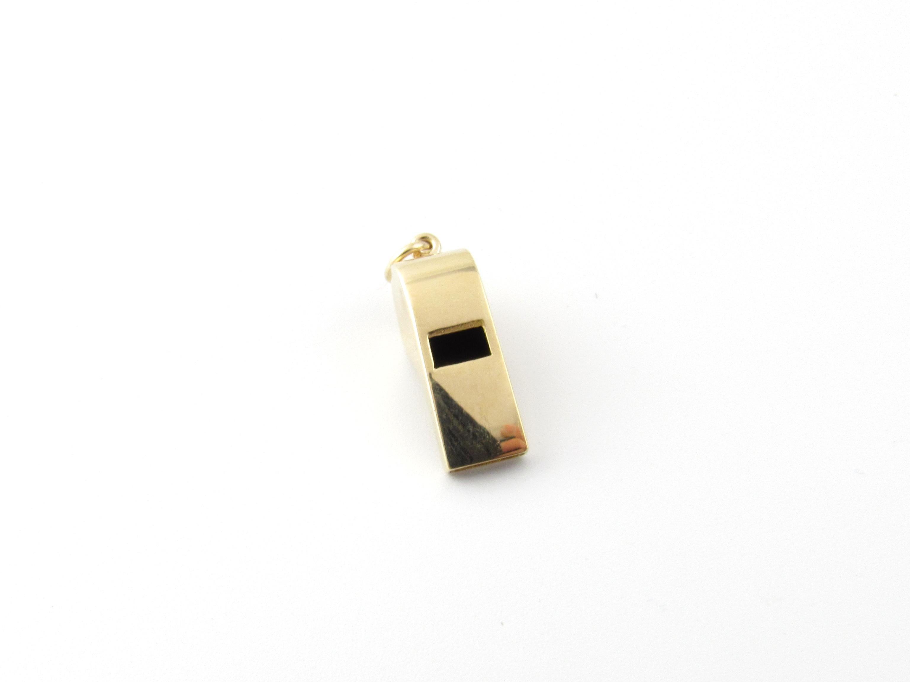 14 Karat Yellow Gold Whistle Charm In Good Condition In Washington Depot, CT