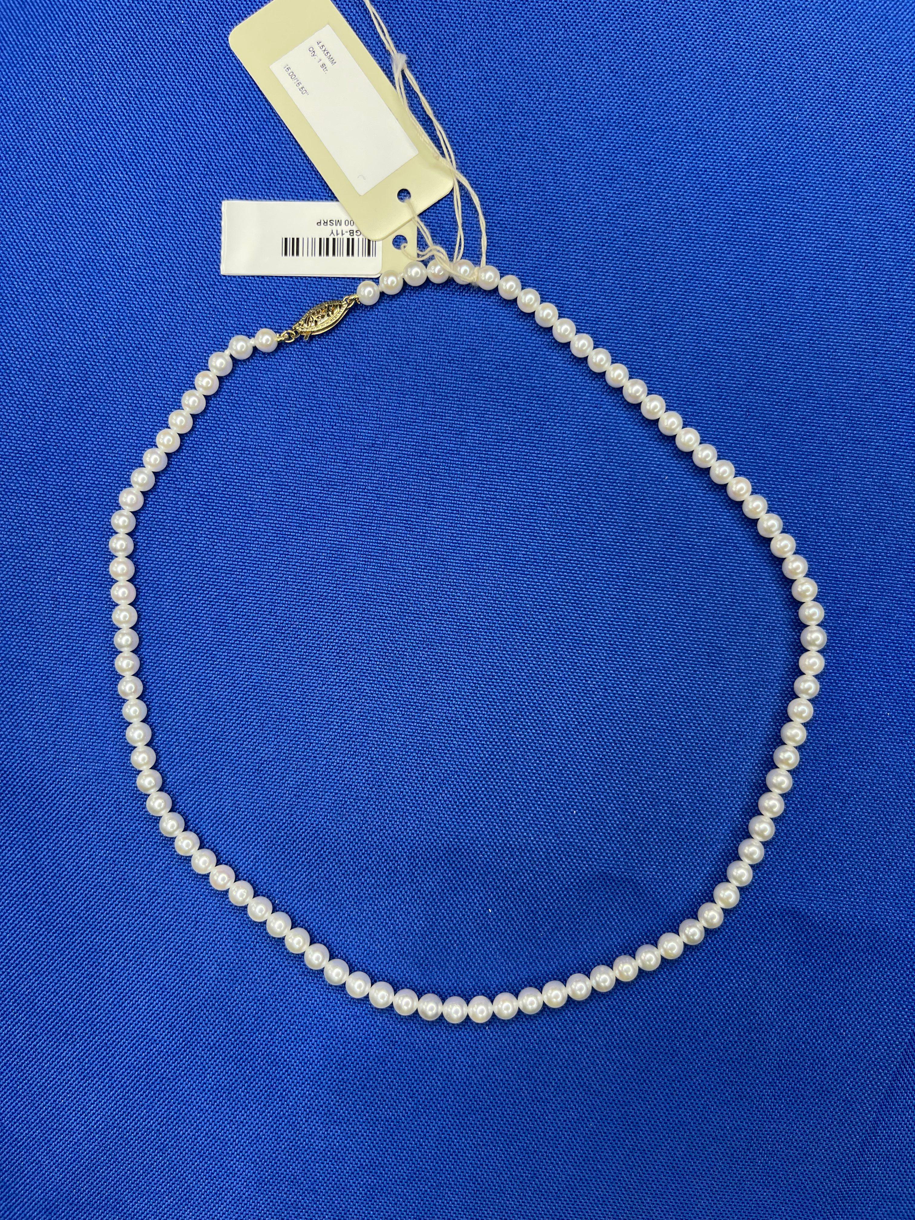 Round Cut 14 Karat Yellow Gold White Akoya Pearl Bead Layer Dainty Classic Choker Necklace For Sale