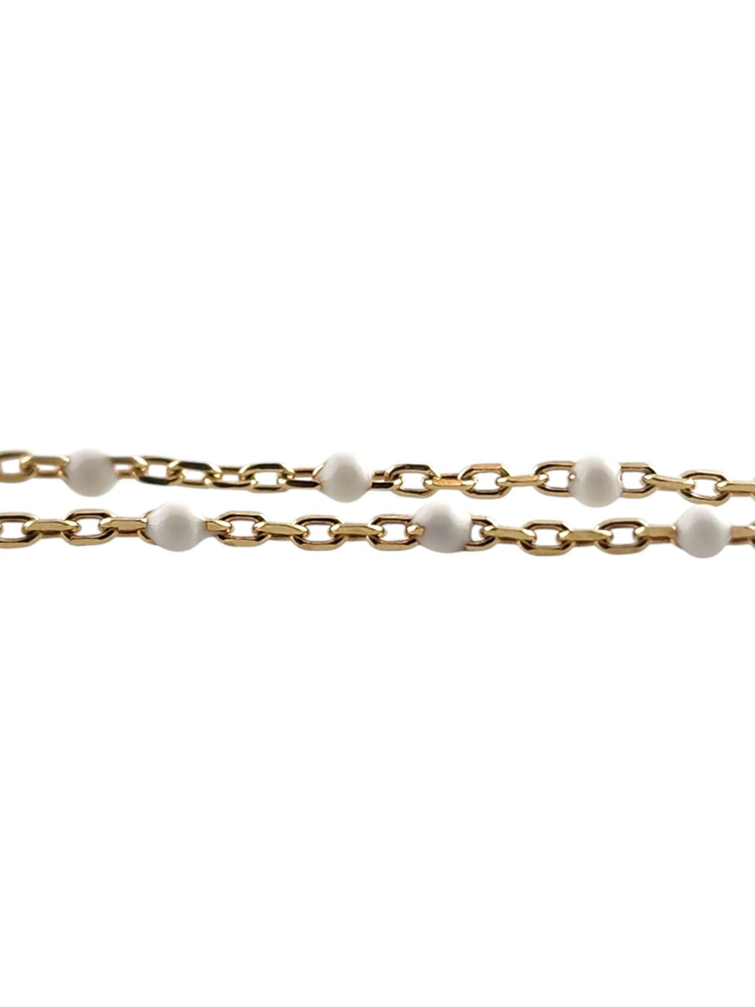 Chaîne collier en or jaune 14 carats et perles blanches n° 19334 Bon état - En vente à Washington Depot, CT