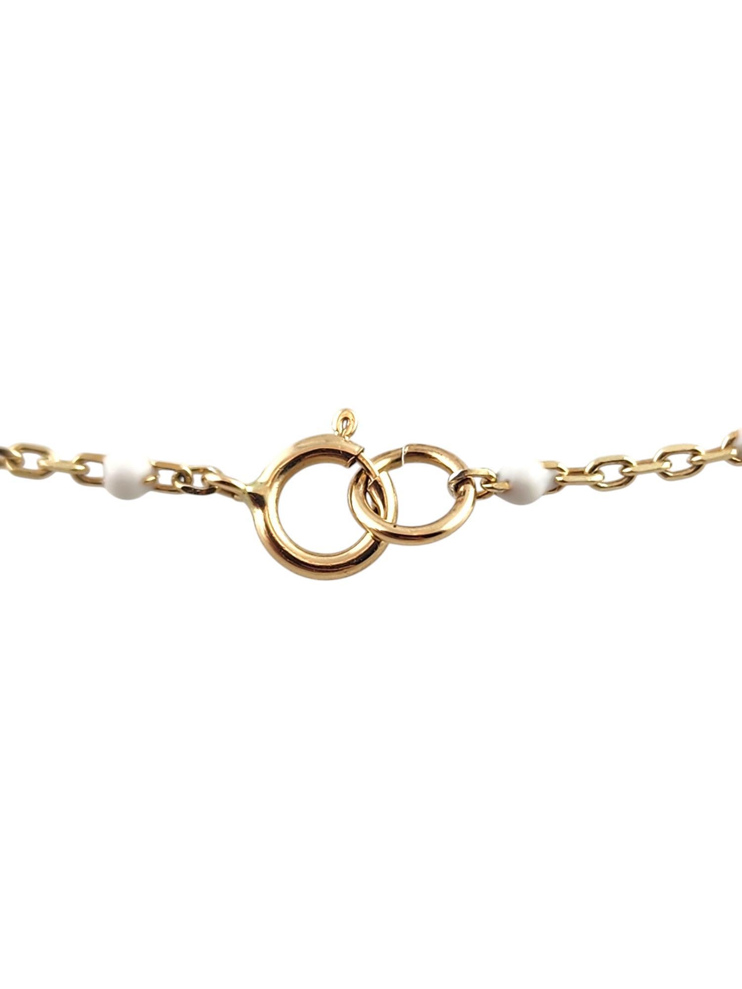 Chaîne collier en or jaune 14 carats et perles blanches n° 19334 Pour femmes en vente