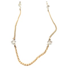 14 Karat Yellow Gold / White Gold Diamonds by the Yard Style Necklace